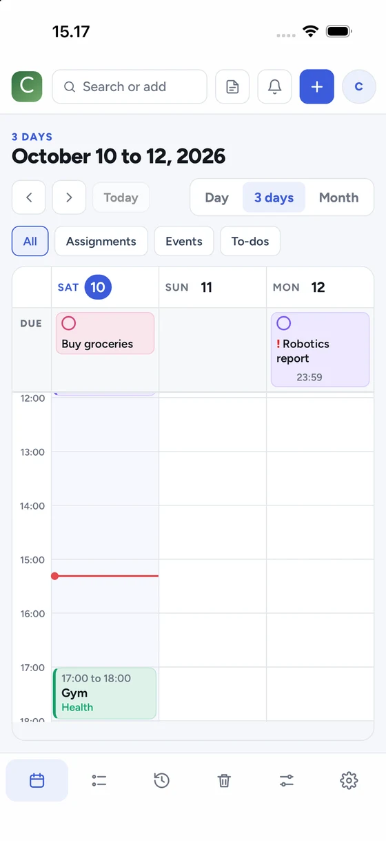 ChronKeep calendar on a phone
